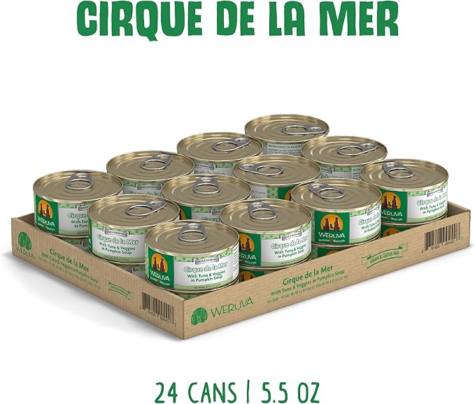 Weruva Classic Dog Food, Cirque de la Mer with Tuna & Veggies in Gravy, 5.5oz Can (Pack of 24)