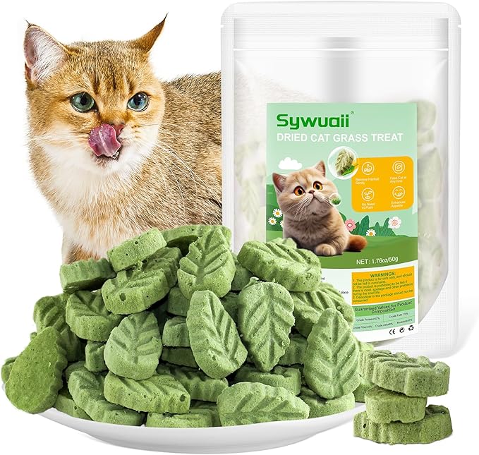 50g/1.76oz Cat Grass Treats, Cat Grass Teething Stick for Hairball Remove and Teeth Cleaning, Edible Cats Grass Stick Snack