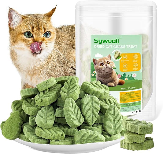 50g/1.76oz Cat Grass Treats, Cat Grass Teething Stick for Hairball Remove and Teeth Cleaning, Edible Cats Grass Stick Snack