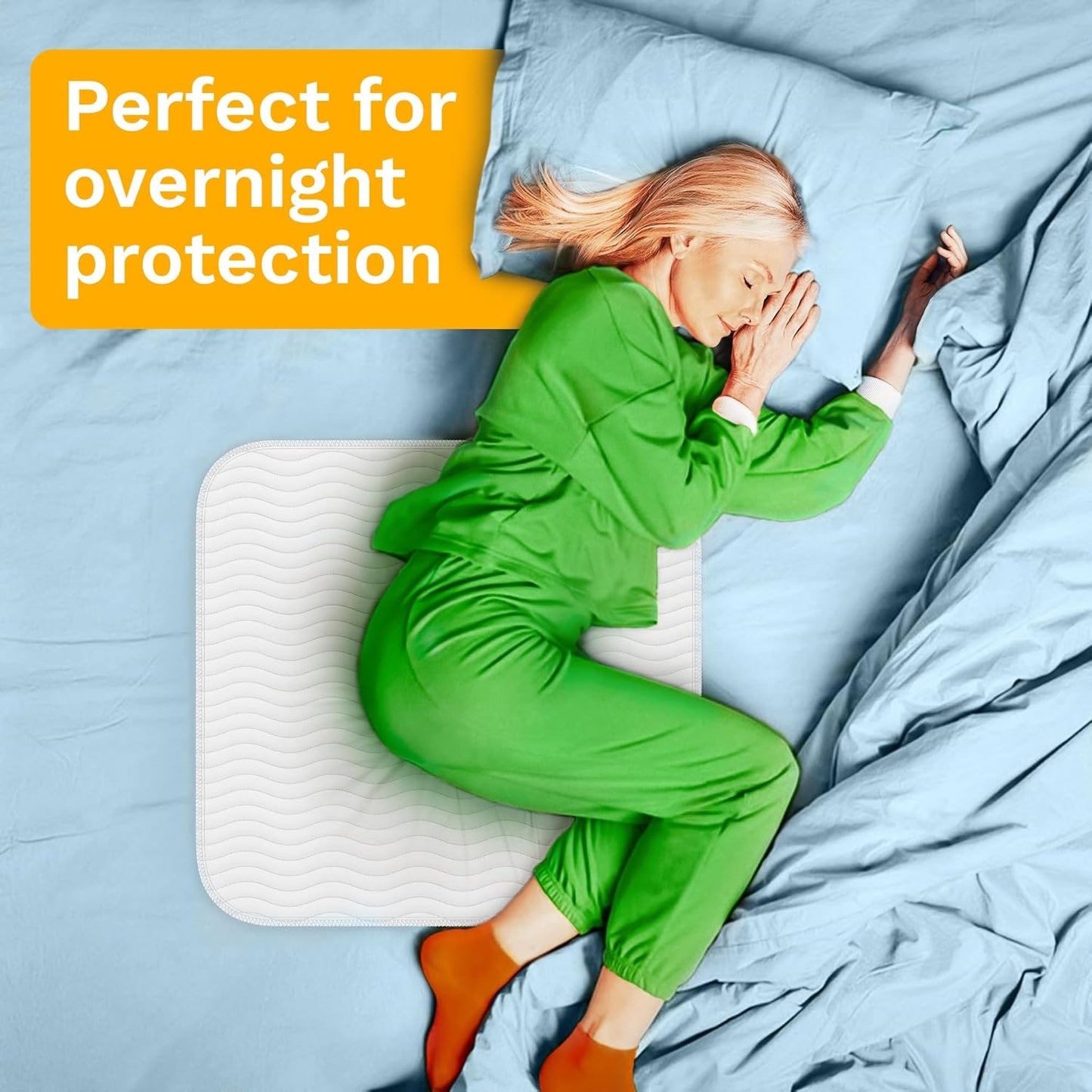 GREEN LIFESTYLE Washable Underpads - Large Bed Pads for use as Incontinence Bed Pads, Reusable Pet Pads, Great for Dogs, Cats, Bunny, Seniors Bed Pad (Pack of 24 - 41x41)