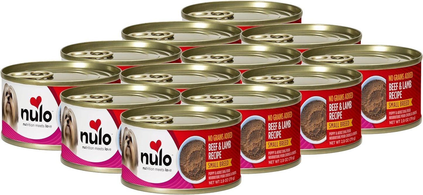 Nulo Grain-Free Small Breed Wet Canned Puppy & Dog Food, Beef and Lamb 2.8 Ounce, 12 Cans