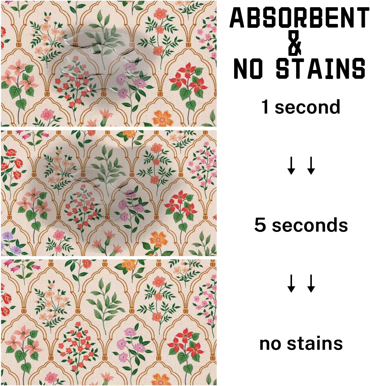 Absorbent Pet Dog Bowl Mat for Food and Water, Pet Cat Food Feeding Mat with Non Slip Rubber Backing, Dog Food Mats for Floors Waterproof, 17"x30"