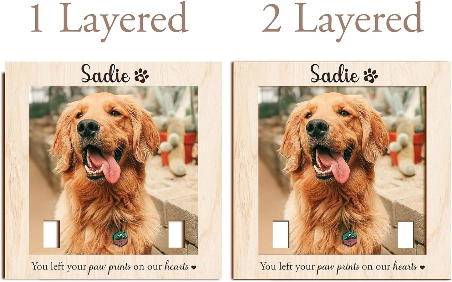 Custom Dog Memorial Frame with Collar Holder – Personalized Pet Photo Gift, Pet Loss Sympathy Gift, Remembrance Sign for Dog Lovers