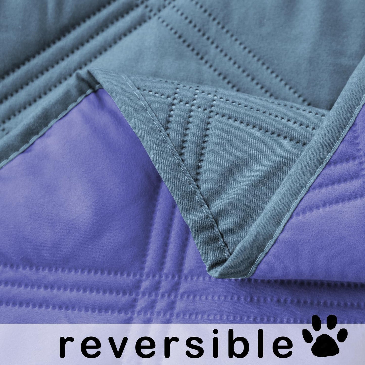 fuguitex Waterproof Dog Blanket Reversible for Small Dogs Resistant Leakproof Washable Couch Cushion Bed Protector Cover for Indoor Furniture Pet Friendly(40"*50",Violet Blue+ Light Blue)