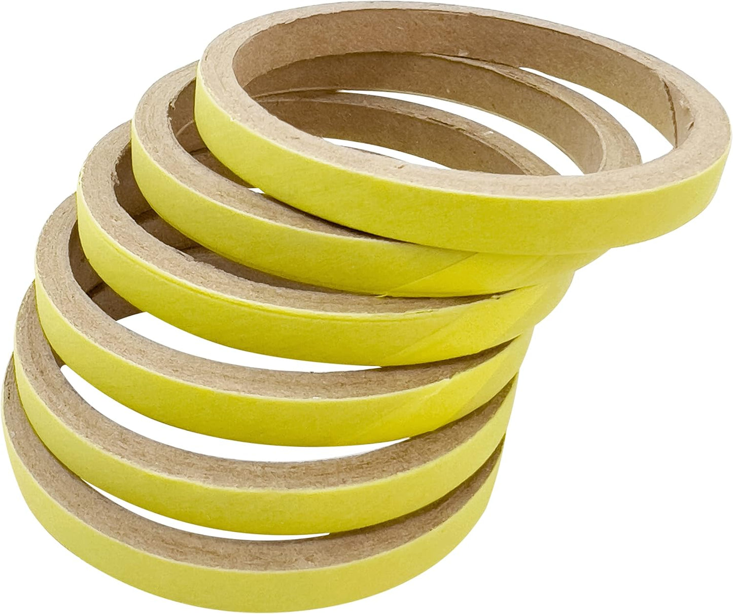 by M&M 8003 Pk6 3.5 Inch Skinny Yellow Bird Donuts - Shreddable Chewable Bird Safe Compressed Cardboard Foot Toys, Bright Bird Pleasing Colors Great for Aviaries and Cage