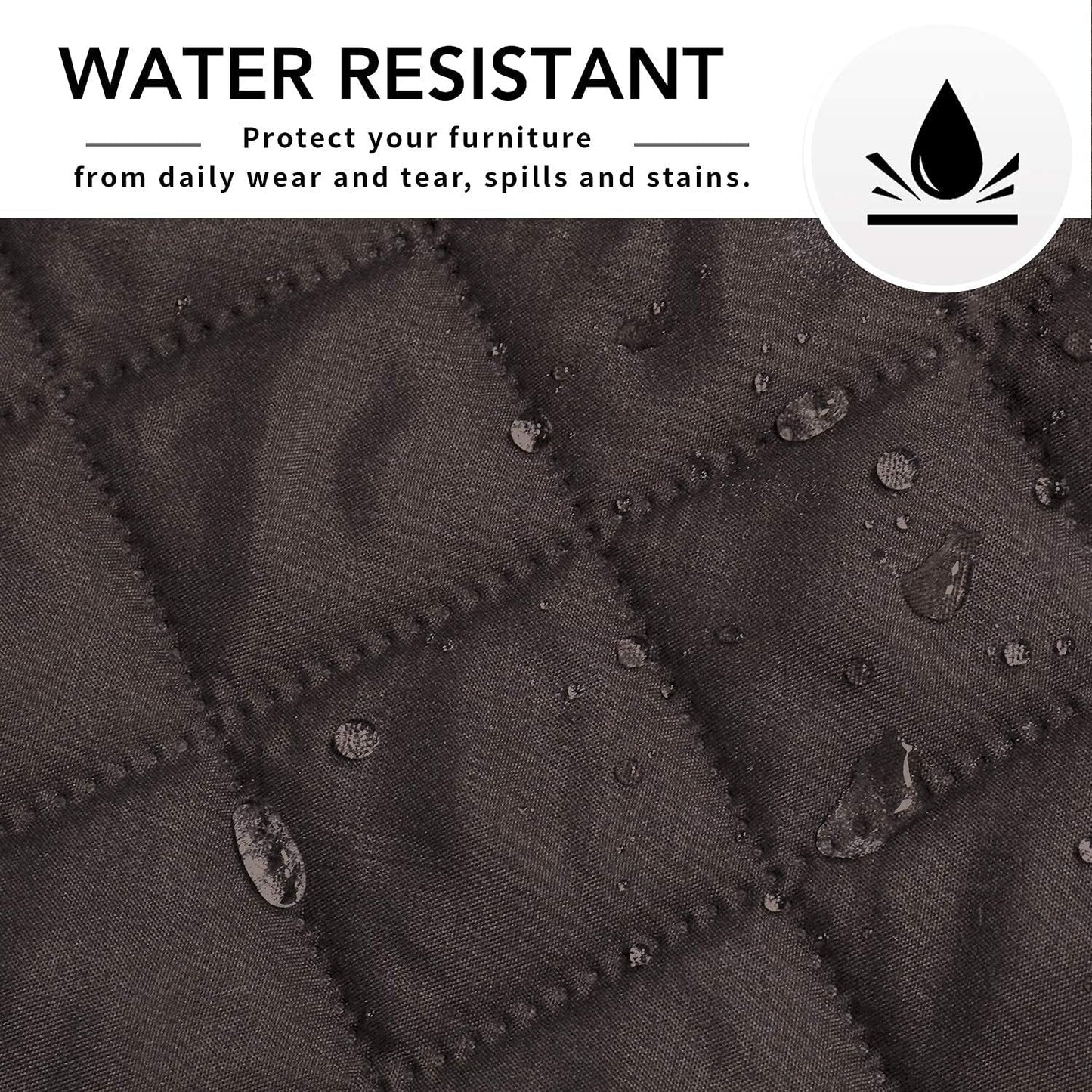 Easy-Going Reversible Chaise Lounge Couch Cover Water Resistant Sofa Cover Sectional L Shaped Sofa Slipcover with Adjustable Straps Furniture Protector for Dogs (115X34 in, Chocolate/Chocolate)