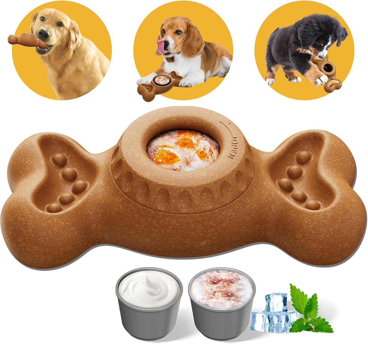 Dog Chew Toys for Aggressive Chewers, Frozen Dog Toy to Keep Them Busy, Indestructible Dog Toy for Large Medium Small Breed, Chew Toys for Dogs Reduces Anxiety & Solve Boredom