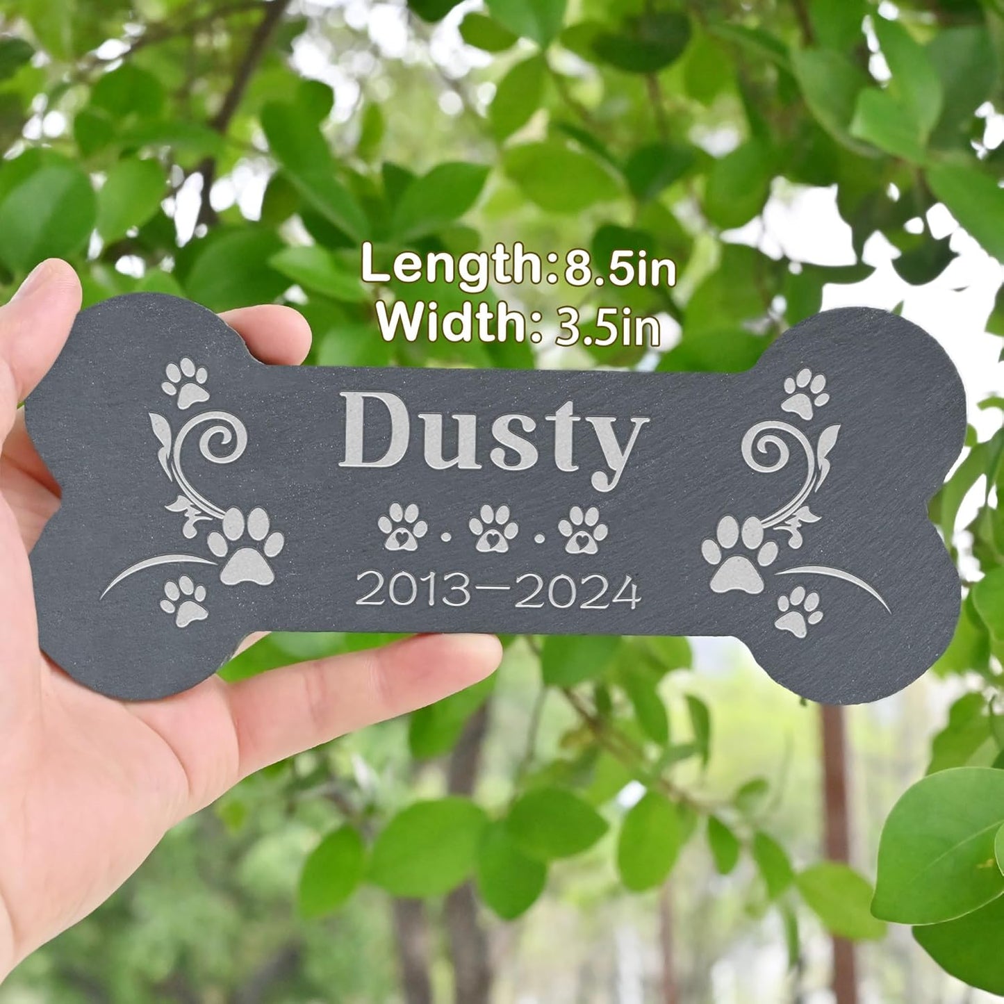 Pet Memorial Gift, Pet Memorial Stone, Dog Memorial Gifts for Loss of Dog, Pet Loss Sympathy Gift, Pet Remembrance Gifts, in Memory of Dog Cat - Bone