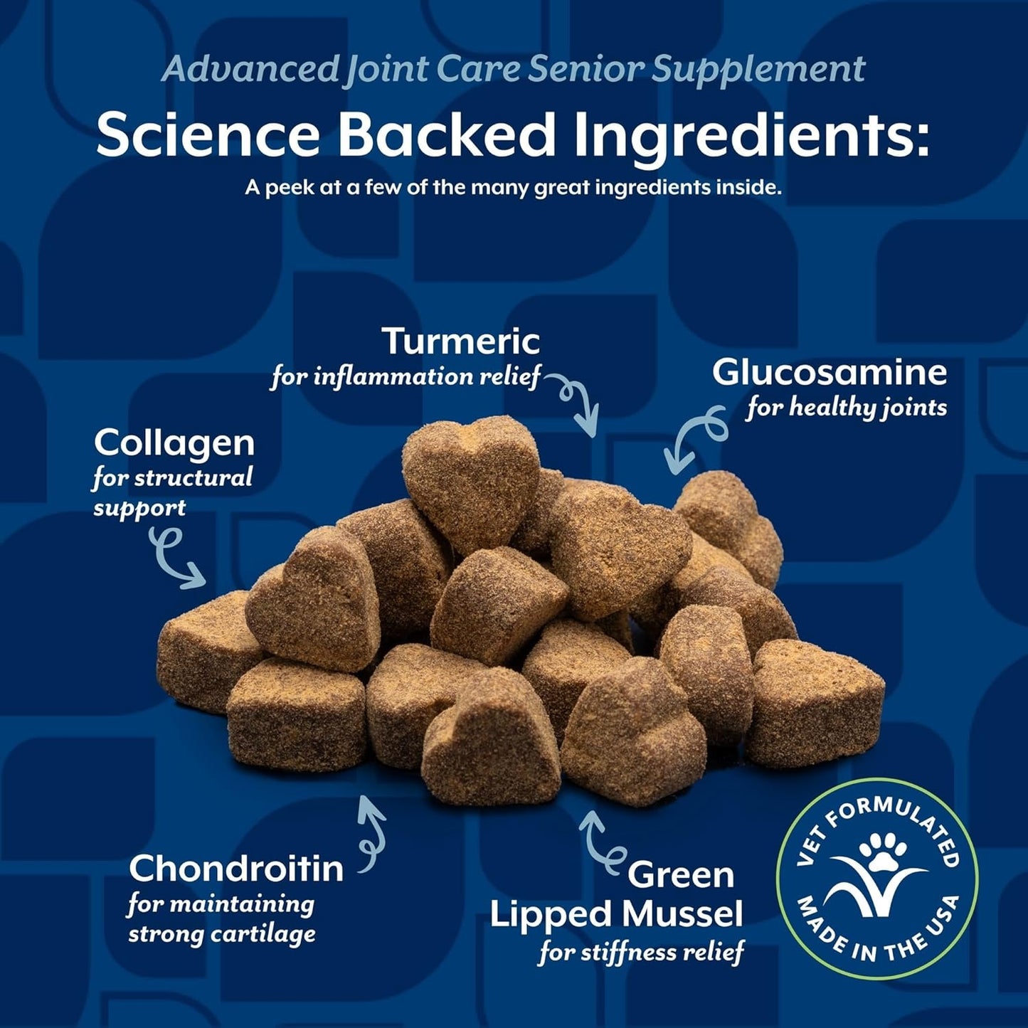 NaturVet Senior Advanced Joint Health Dog Supplement – Includes Glucosamine, MSM, Chondroitin, Collagen – Helps Supports Canine Joint Health Function – 60 Ct. Soft Chews