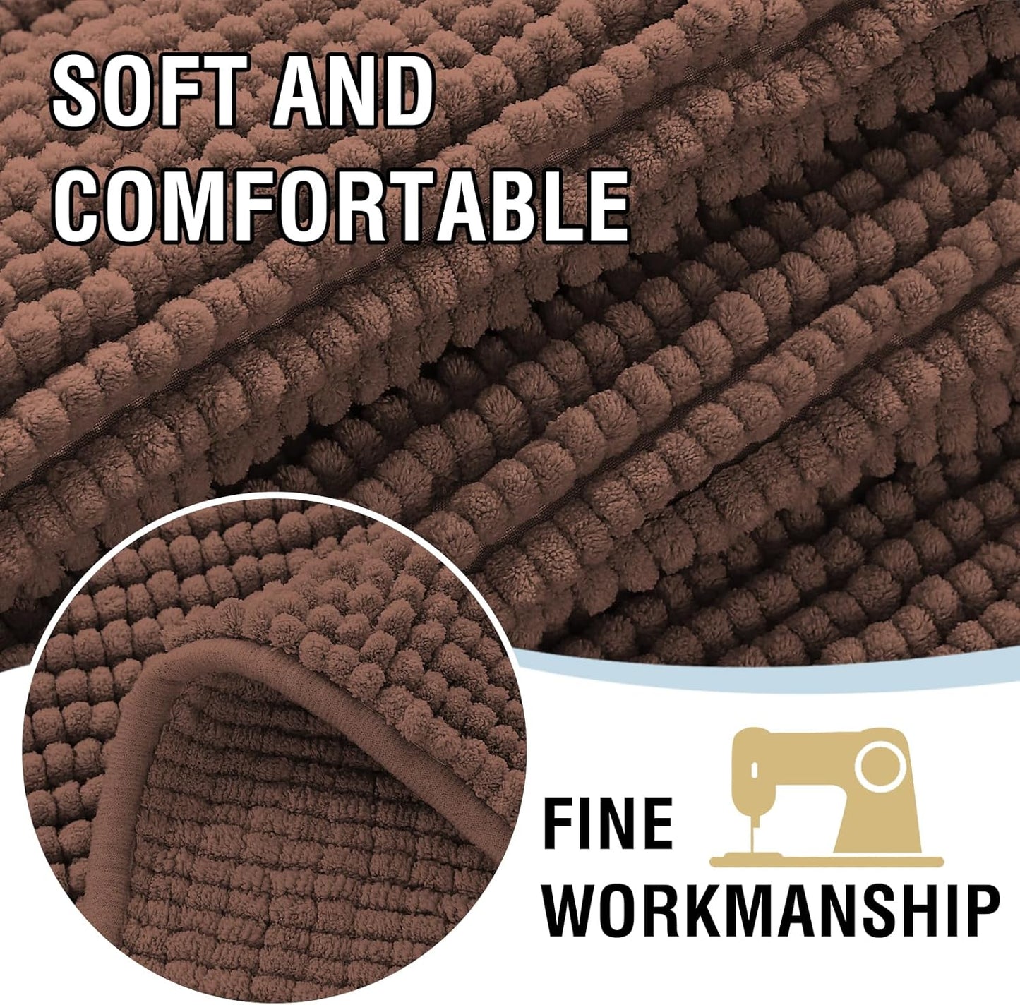 H.VERSAILTEX Plush Chenille Couch Cover for Dogs Pets Blanket for Bed Anti-Slip Soft and Durable Furniture Protector for Small Medium Large Cats Washable (52" x 82", Caramel)