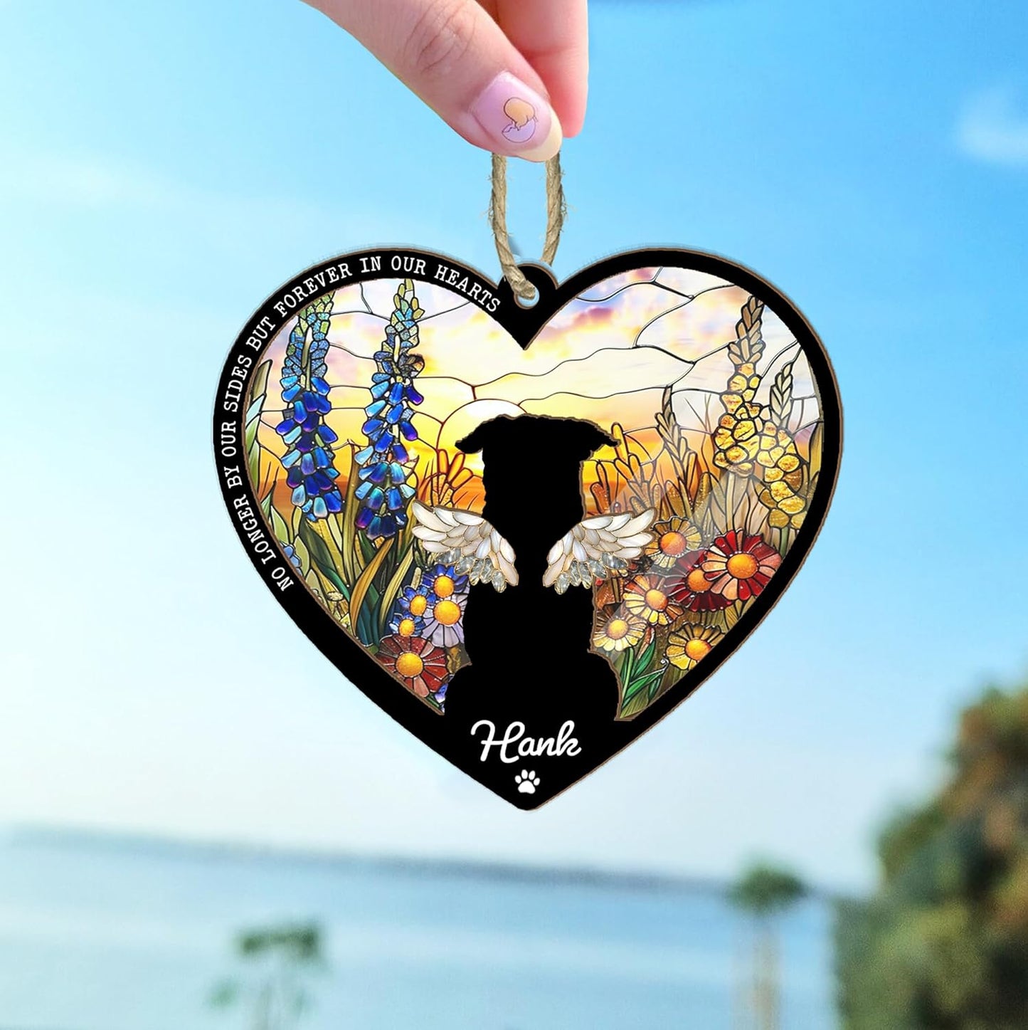 Personalized Dog Memorial Suncatcher – Custom Suncatcher with Name & Breed for Up to 3 Pets, Pet Loss Sympathy Gift, Memorial Keepsake for Dog Lovers