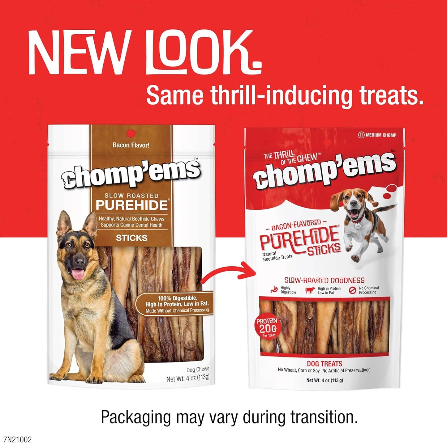 CHOMP 'EMS Purehide Sticks Healthy Natural Rawhide Dog Chew, 4 oz