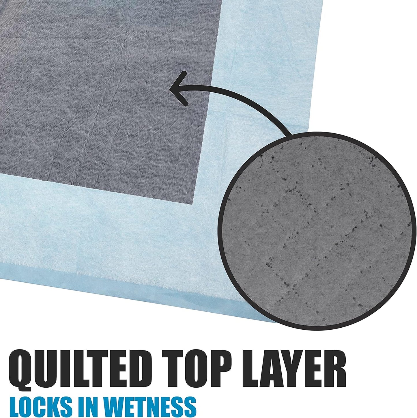 BV Charcoal Puppy Pads 100 Count 22"x22" - Leak-Proof Pee Pads for Dogs with 6-Layer Absorbent Design & Built-in Attractant - Dog Pad with Charcoal for Odor Control, Perfect for Puppies & Senior Dogs