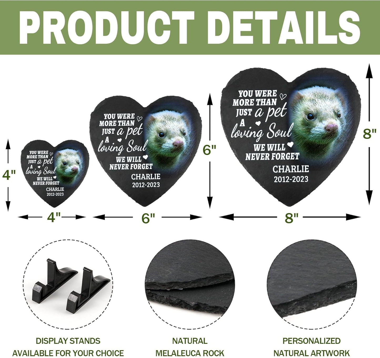 ODB Gifts for Loss of Ferret, Ferret Memorial Stone, Ferret Memorial Gifts, Ferret Loss Gifts, Ferret Head Stones, Cemetery Decorations for Grave, Ferret Grave Marker, Gifts for Ferret Lovers