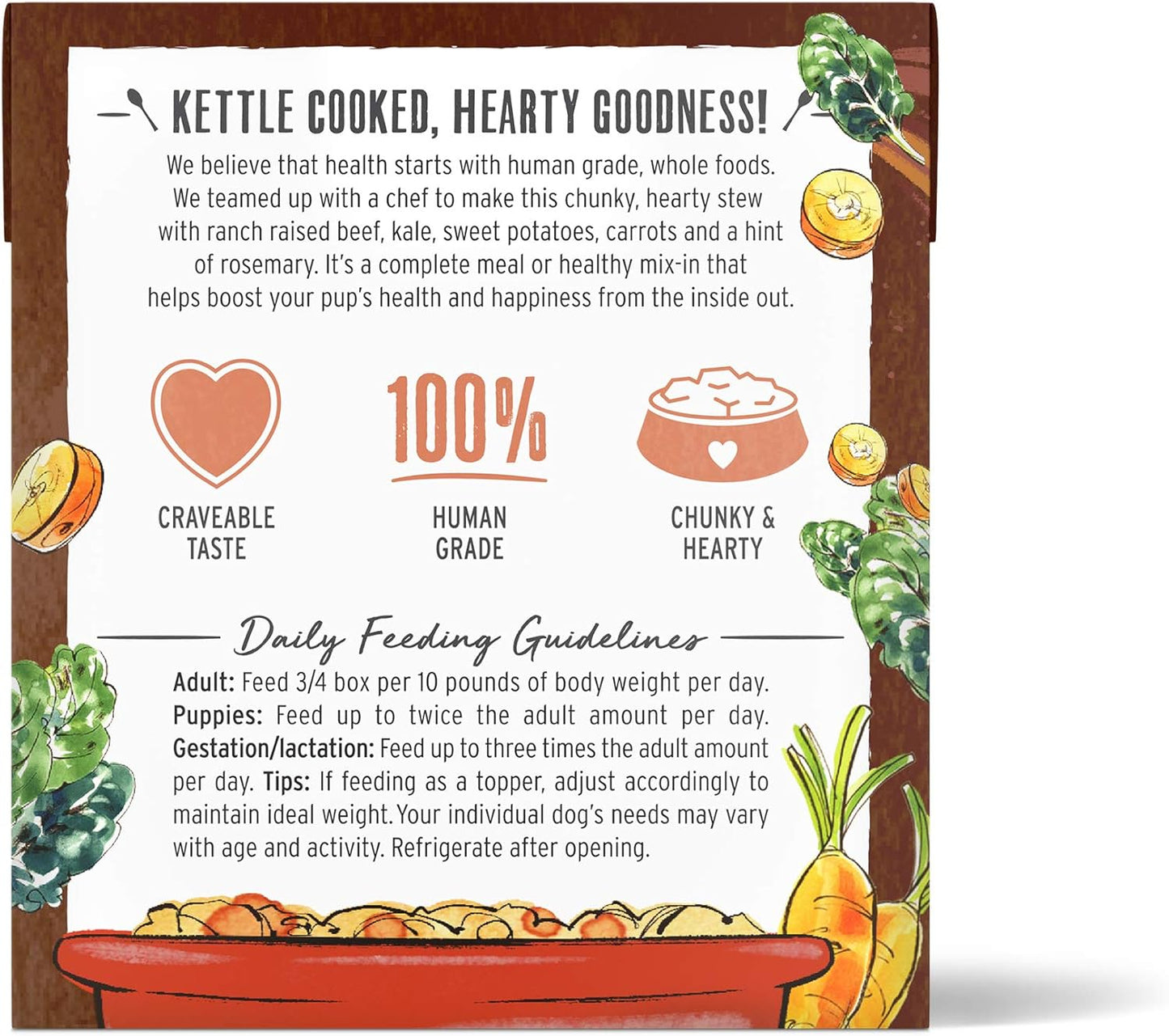 The Honest Kitchen One Pot Stews: Roasted Beef Stew with Kale, Sweet Potatoes & Carrots Wet Dog Food, 10.5 oz x6
