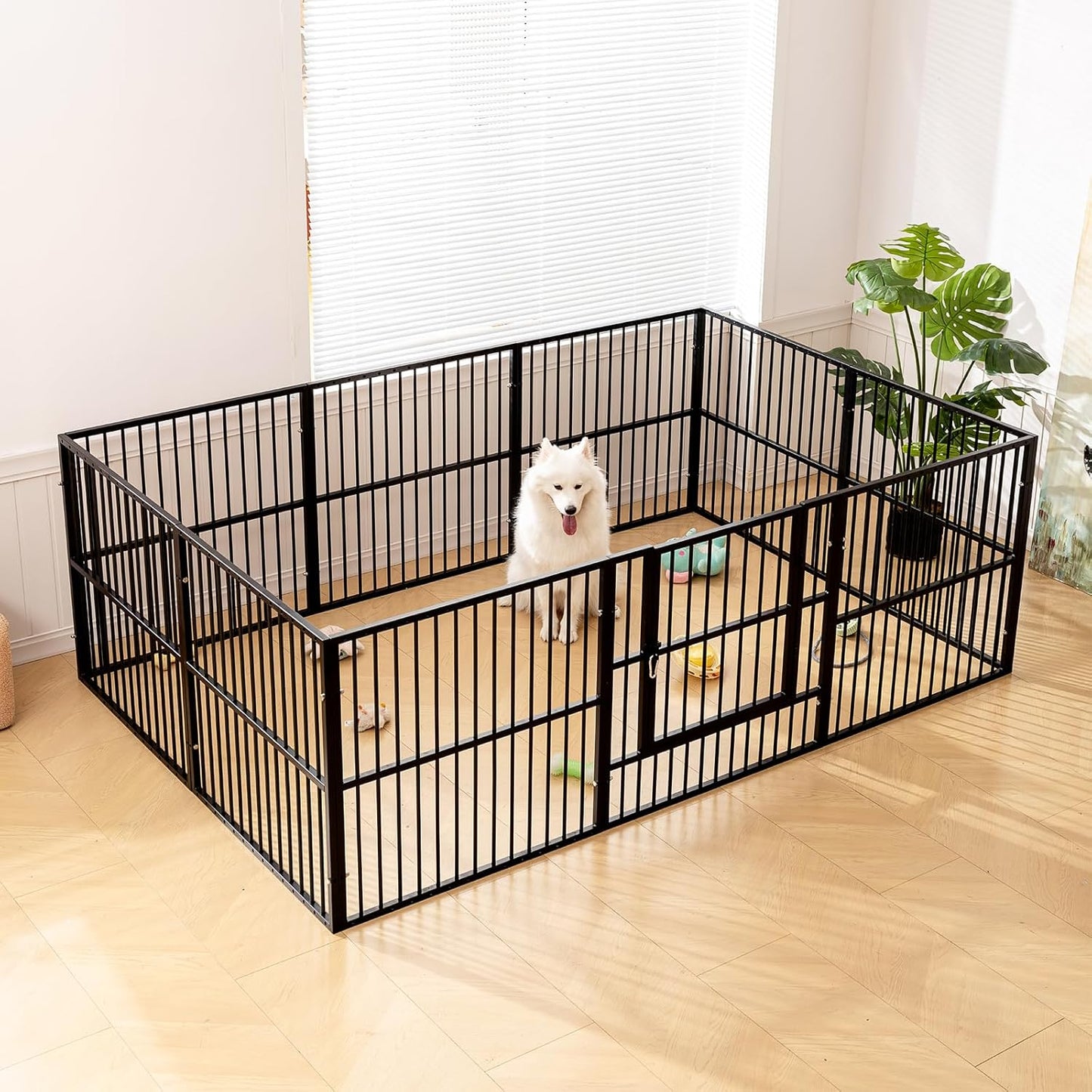 Dog Playpen - 32" Height Dog Pen, Heavy Duty Puppy Pen with Door, Safe & Sturdy, Easy Assemble for Indoor/Outdoor Pet Playpen