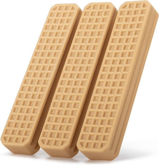 Durable Chew Toys for Medium Dogs - Set of 3 Peanut Butter Flavor Dental Chew Toys, Long-Lasting Nylon for Aggressive Chewers, Reduces Tartar and Plaque