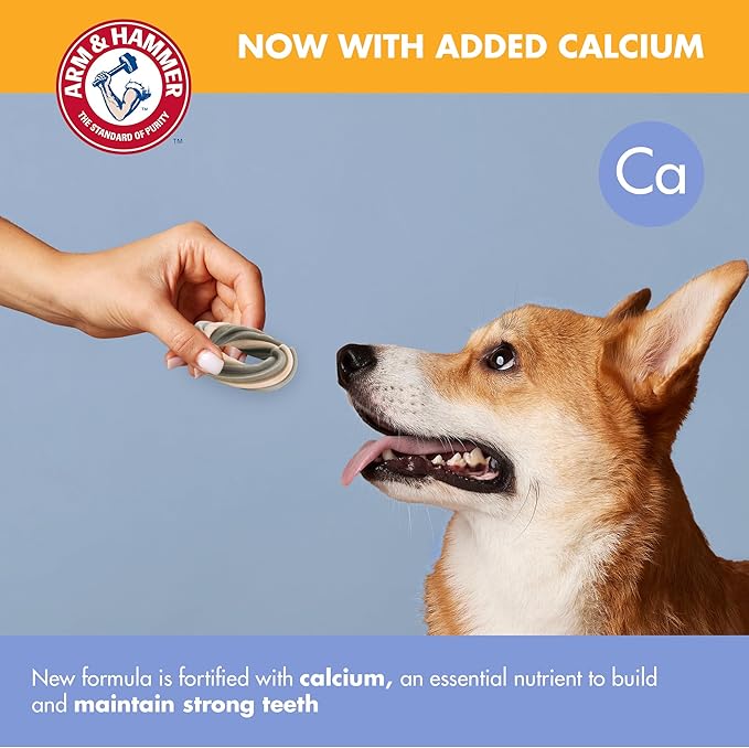 Arm & Hammer for Pets Smoothies Dental Treats for Dogs with Baking Soda & Calcium, Treat Chews Help Fight Bad Breath, Plaque & Tartar, Mint Strawberry & Mint, Ring Shaped, 5 Pcs