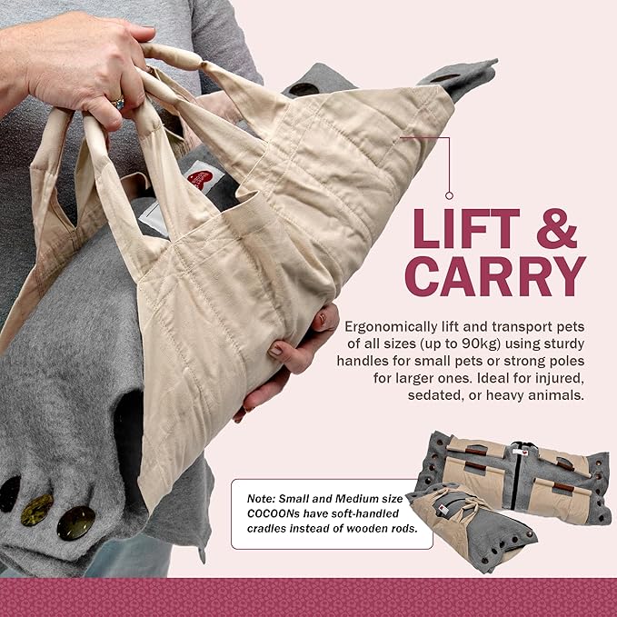 Cocoon® - Eco-Friendly Pet Burial & Cremation Ceremony Kit (Premium Wool) - Casket for Dogs and Cats – Size for Every Breed (Choose Size & Color) (Small, Grey)