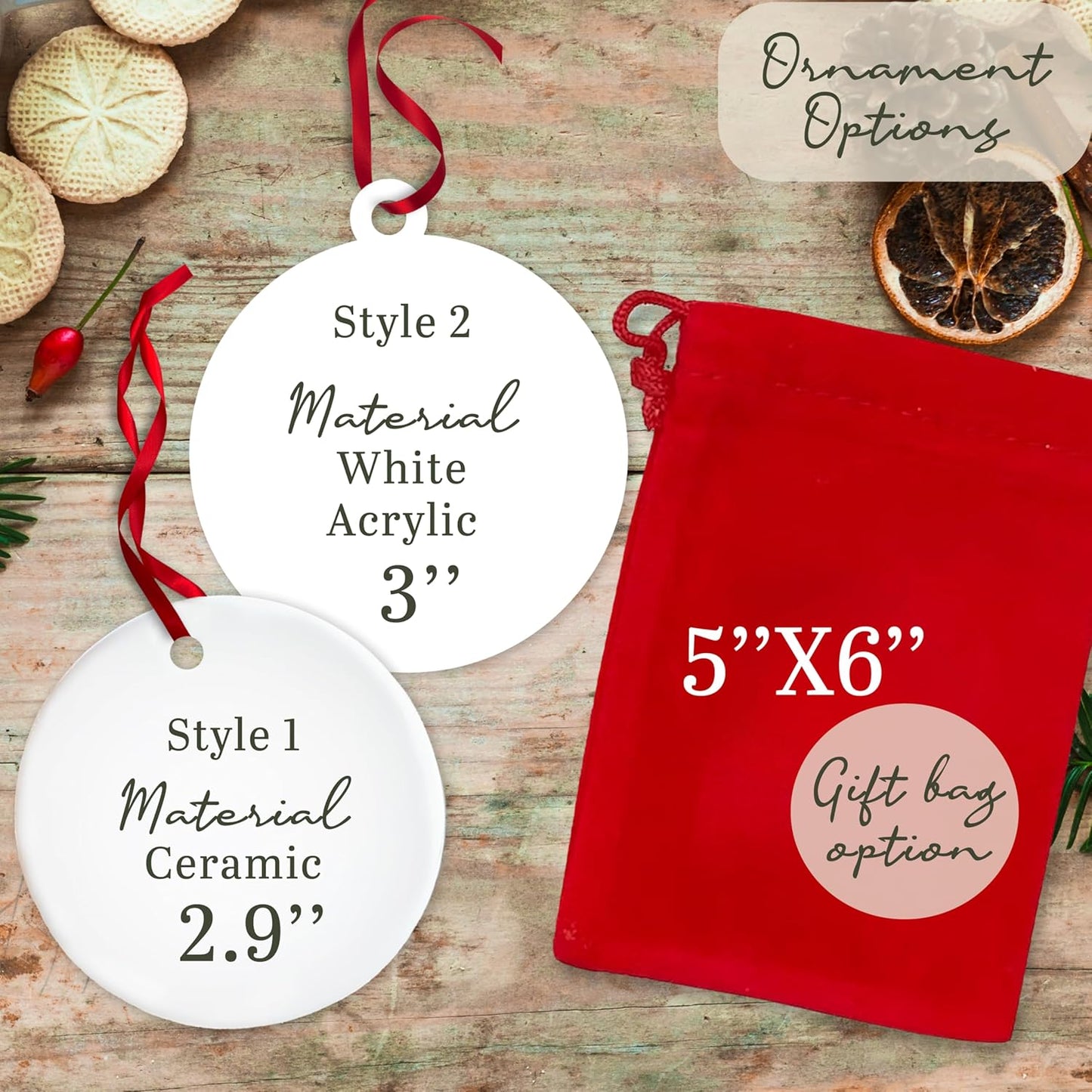 Customized Christmas Pet Photo Ornament with Text - Personalized Dog, Cat Sympathy Keepsake, Memorial Gifts - Acrylic & White Home, Christmas Tree Decoration Accessories