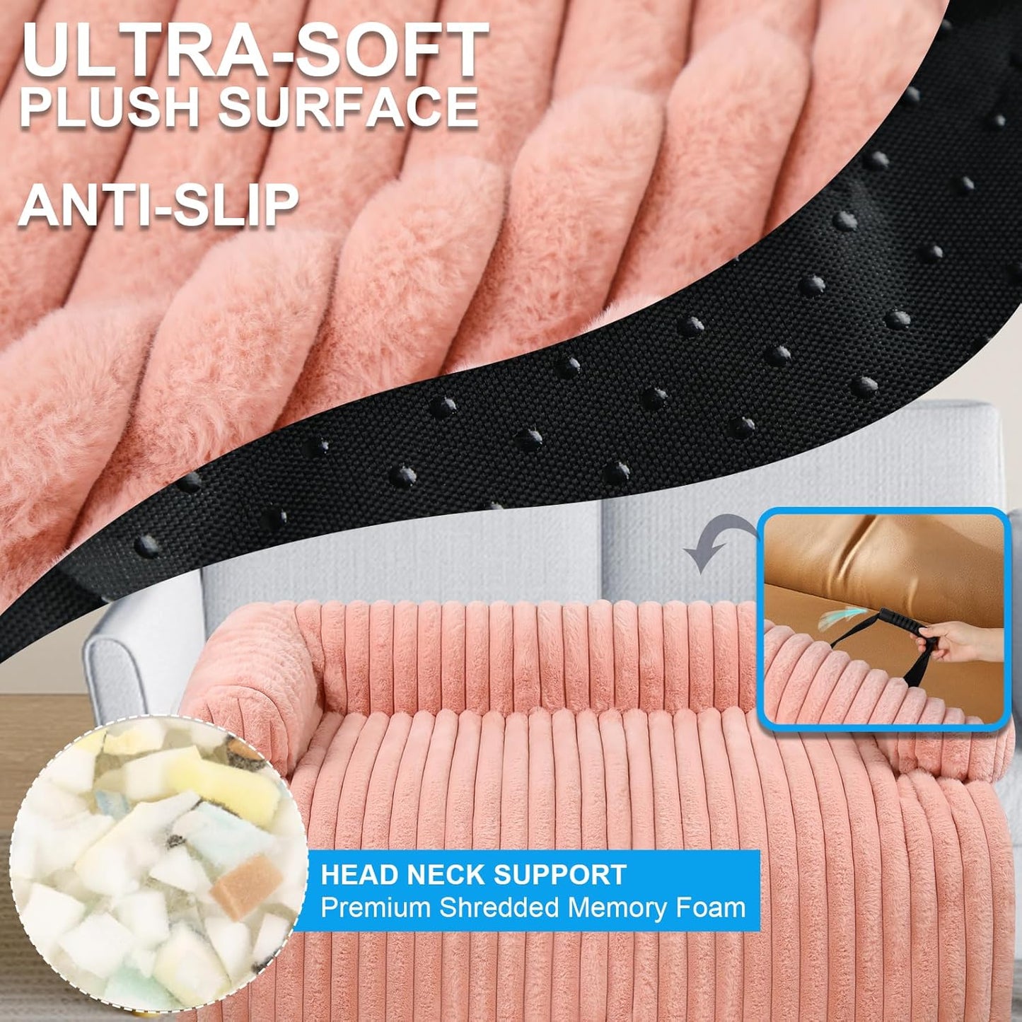Luxurious Dog Couch Bed, Washable Calming Dog Couch Cover, Removable Couch Protector for Dogs, Waterproof Sofa Bed, Pet Bed Mats for Couch, Pet Couch Covers for Sofa(Pink, XL)