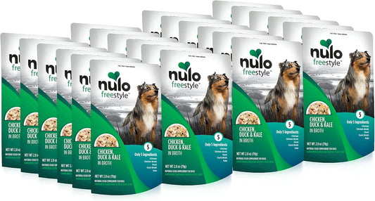 Nulo Freestyle Chicken, Duck, & Kale in Broth Real Meat Dog Food Topper, 2.8 Ounce (Pack of 24)