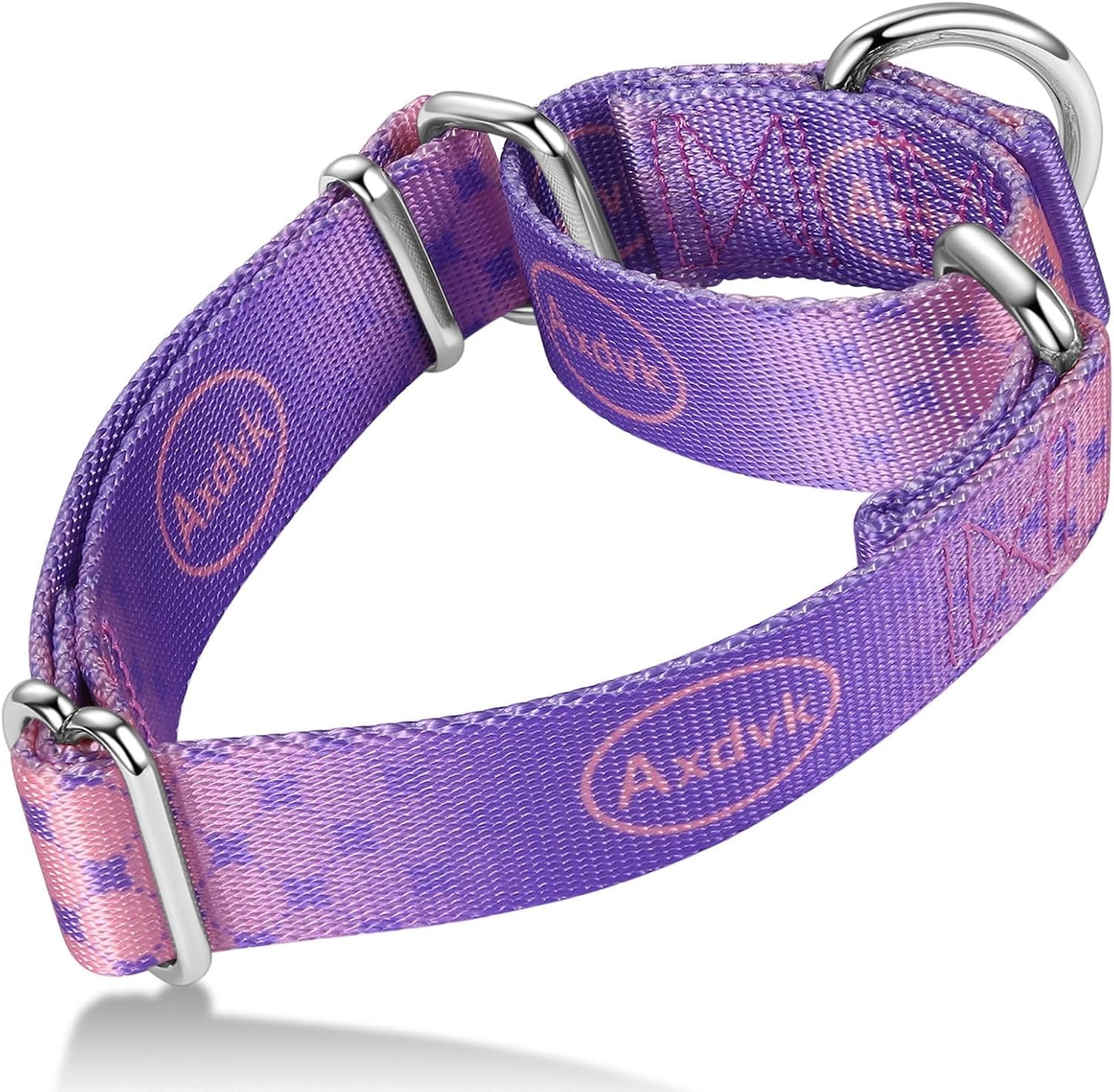 Martingale Dog Collar Colorful Gradient Fashionable - Anti-Escape Soft Durable Pets Collar for Walking Training Outdoor Daily Use -Large, Lilac Mist
