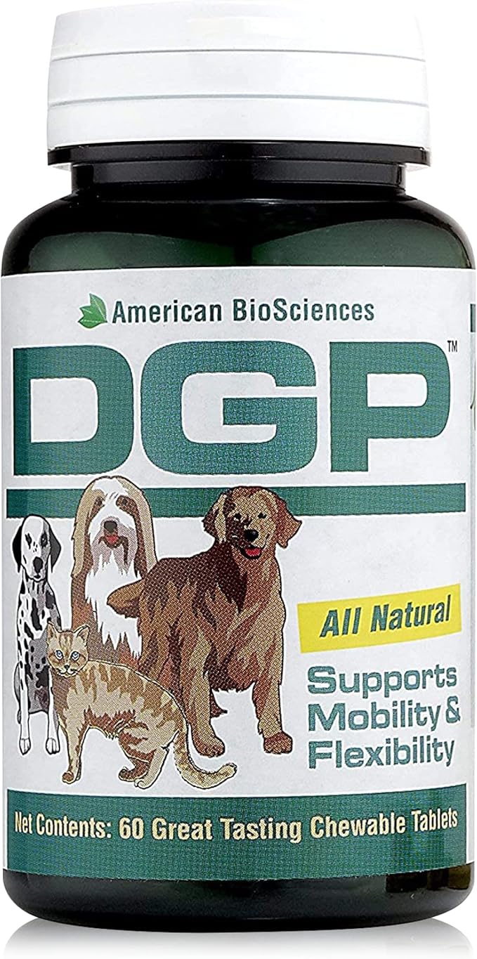 DGP, All-Natural Joint Supplement for Dogs - Joint Support with Turmeric Boswellia Extract - 60 Chewable Pet Tablets per Bottle (60 Count (Pack of 1))