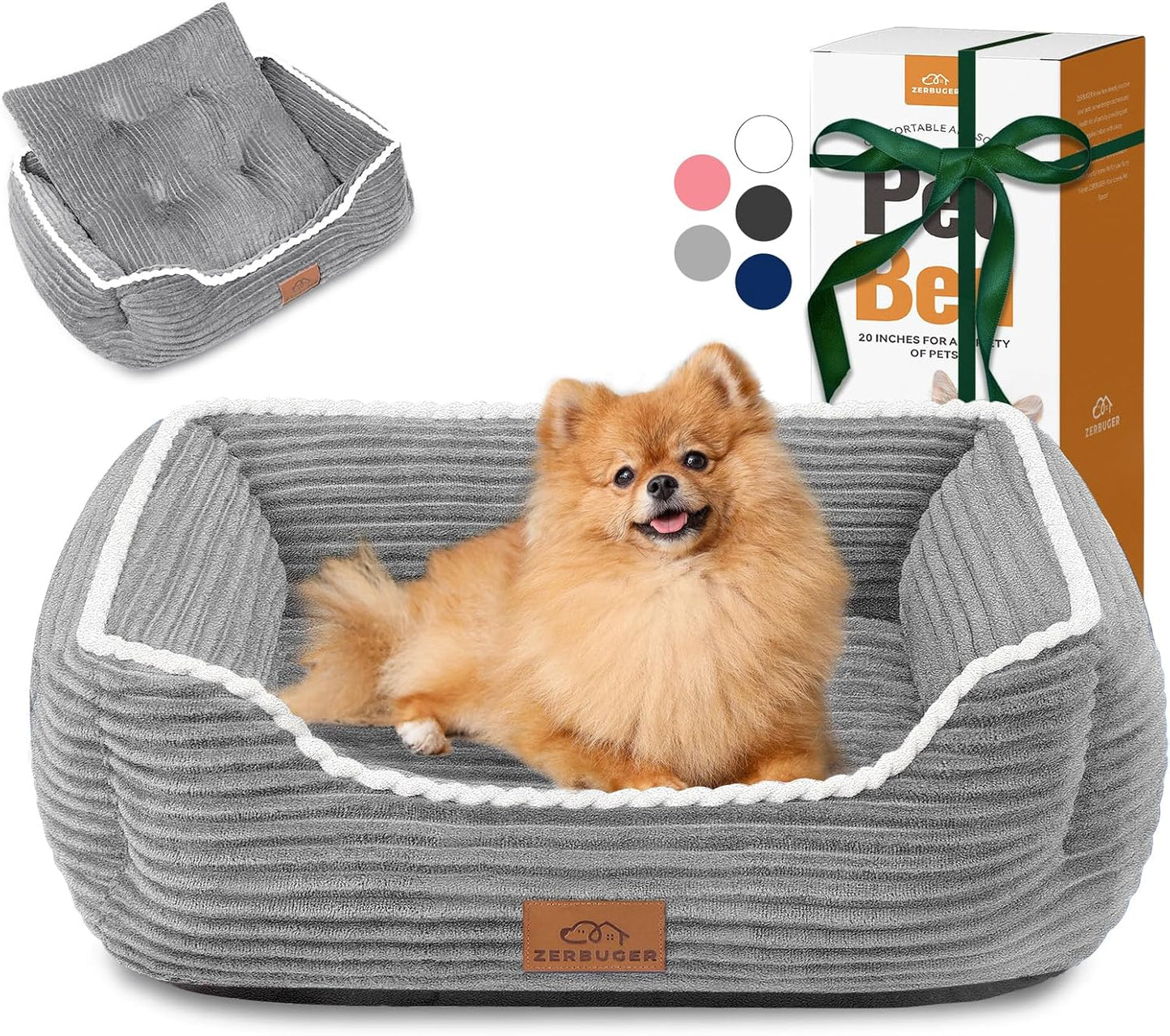 Orthopedic Dog Bed for Medium Dogs,Dog Sofa Beds Supportive Foam Pet Couch Bed with Removable Washable Mat and Nonskid Bottom (Medium, Grey)