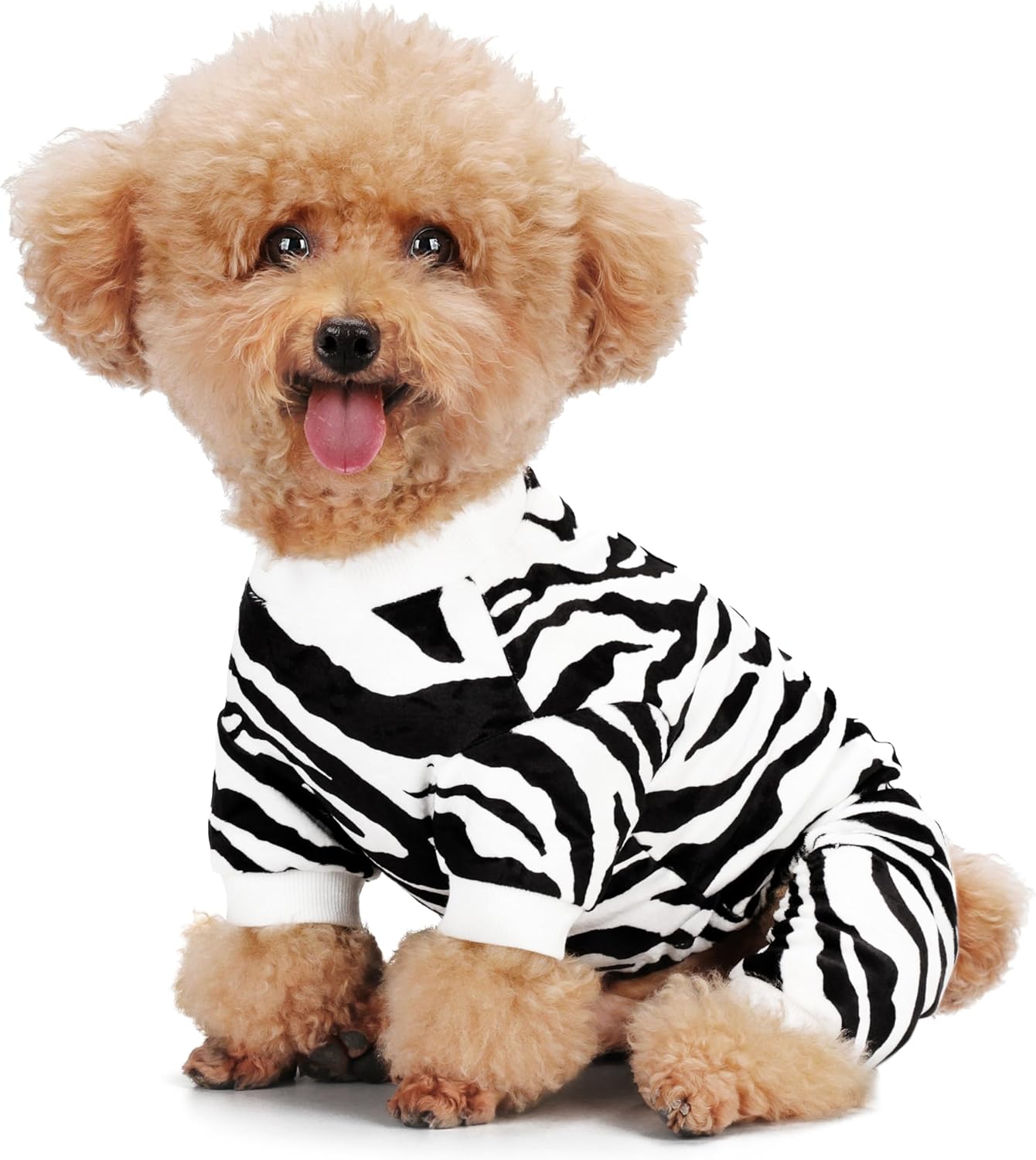 Adorable Zebra Print Dog Pajamas – Lightweight, Cozy Four-Legged Outfit for Small to Large Dogs and Cats, Soft and Snuggly Pet Wear for Everyday Comfort and Cuteness.Black 4XL