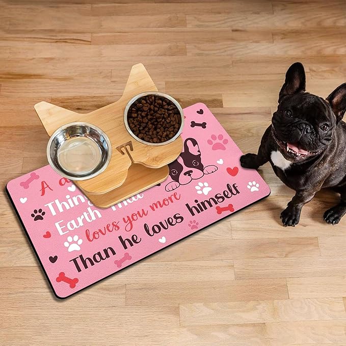 Pet Feeding Mat for Floors Waterproof Dog Mat for Food and Water Absorbent Quick Dry Non Slip mat for Cat Bowls