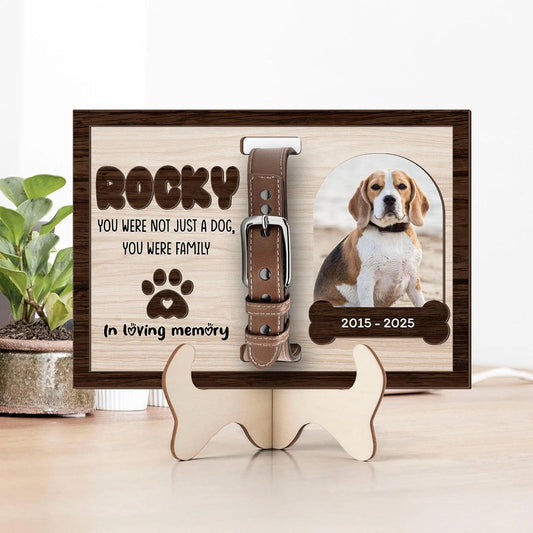 Personalized Dog Memorial Frame with Collar Holder – Custom Pet Sympathy Gift, Memorial Dog Photo Frame, Dog Lover Keepsake, Unique Dog Memorial Gift for Loss, Photo Holder with Dog's Collar