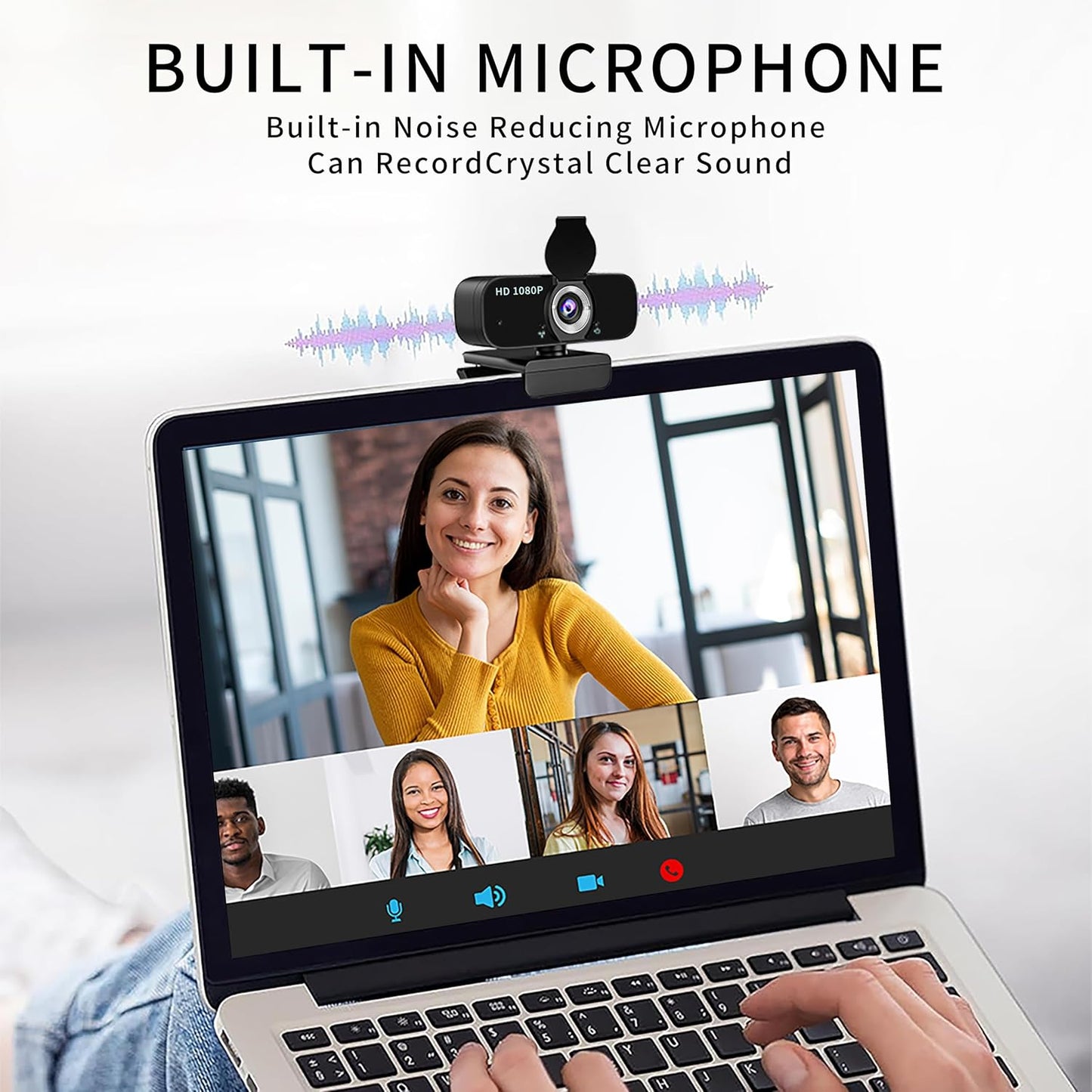 1080P Webcam for Computer/Laptop/Desktop/PC, External Camera with Microphone, USB Plug&Play, Auto Low Light Correction, Privacy Cover, Tripod, Wide Angle for Meeting/Online Video/Zoom