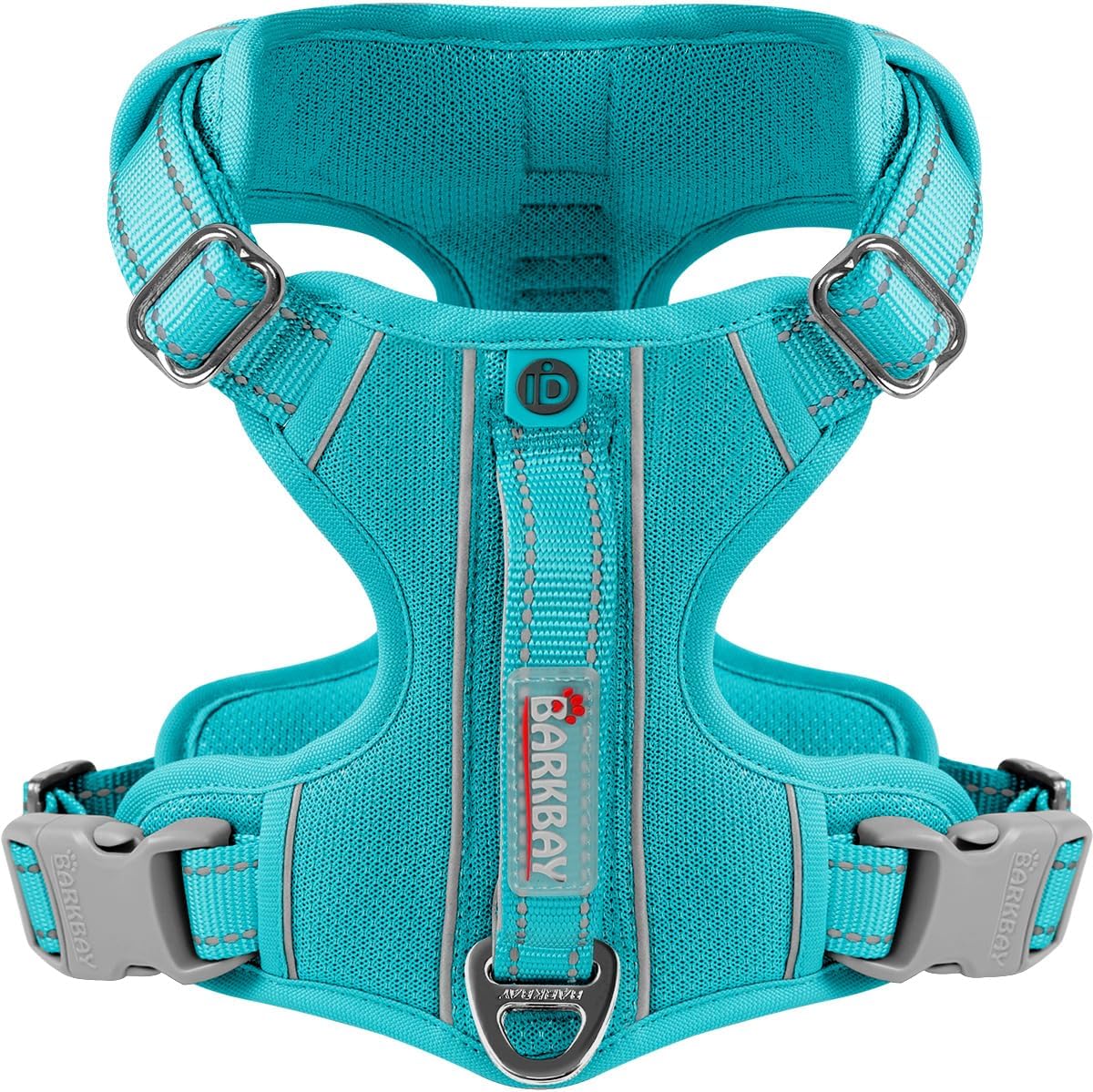 BARKBAY Dog Harness No Pull with ID Tag Pocket - Heavy Duty, Reflective, Easy Control for Large Dogs(Ocean Blue,XS)