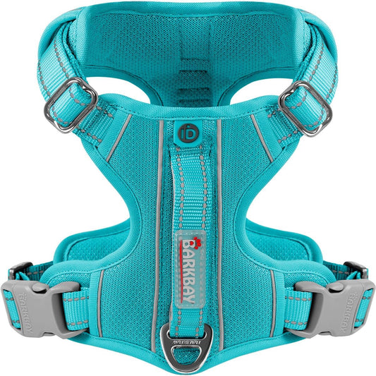 BARKBAY Dog Harness No Pull with ID Tag Pocket - Heavy Duty, Reflective, Easy Control for Large Dogs(Ocean Blue,XS)