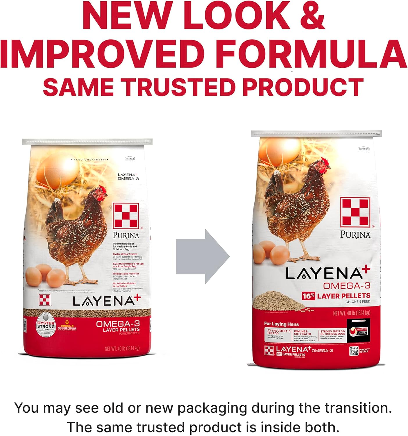 Purina® Layena®+ Omega-3 Chicken Feed Pellets, 40 Pound Bag