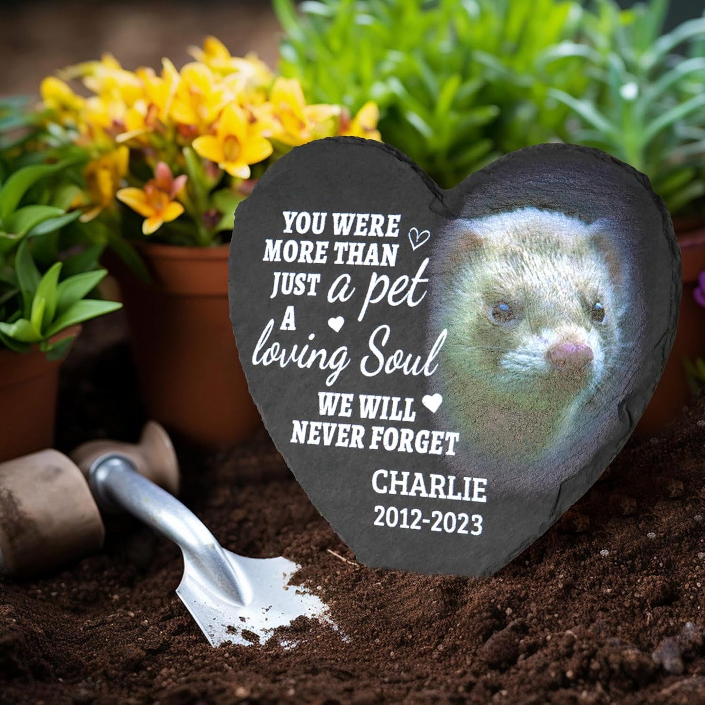 ODB Gifts for Loss of Ferret, Ferret Memorial Stone, Ferret Memorial Gifts, Ferret Loss Gifts, Ferret Head Stones, Cemetery Decorations for Grave, Ferret Grave Marker, Gifts for Ferret Lovers