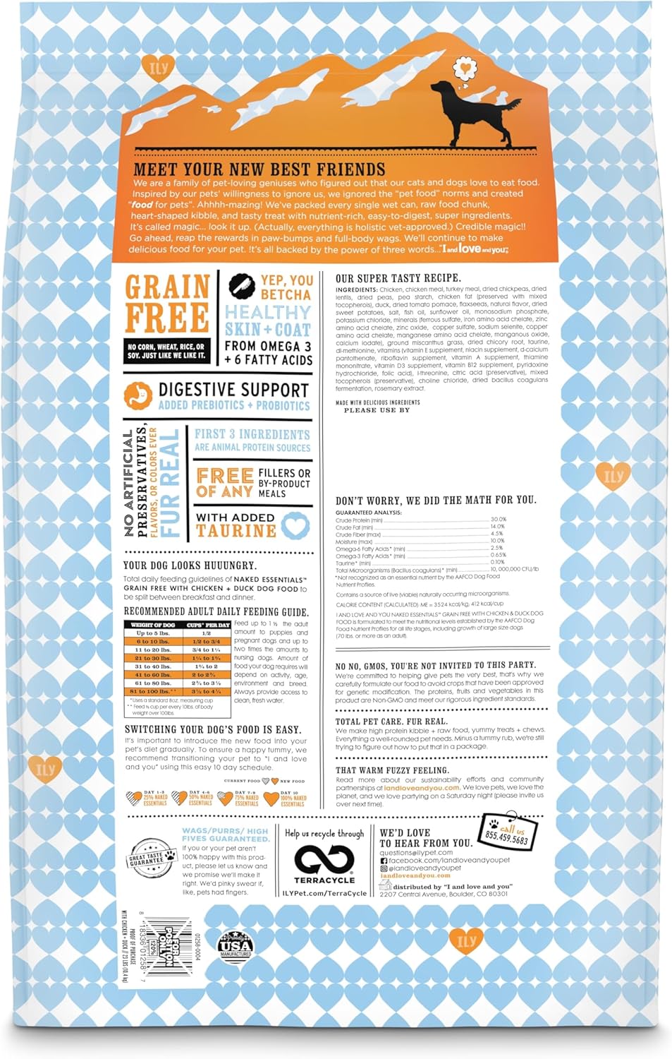 I and love and you Naked Essentials Dry Dog Food - Chicken + Duck - High Protein, Real Meat, No Fillers, Prebiotics + Probiotics, 23lb Bag