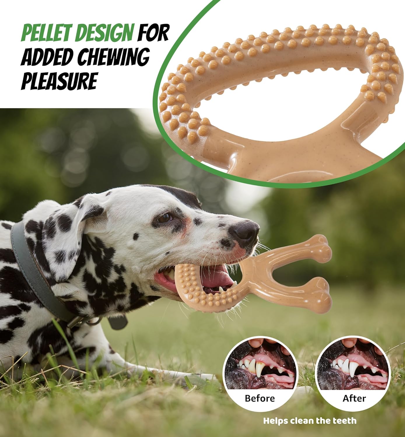 Durable Dog Chew Toy for Aggressive Chewers, Indestructible Nylon Bone Dental Care Teeth Cleaning Chew Toy for Small, Medium and Large Dogs, Keep Them Busy, Irresistible Beef Flavor (Brown)