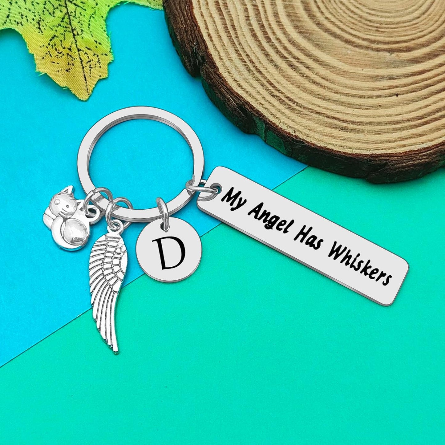 Dabihu Loss of Cat Memorial Keychain Initial Charm Jewelry Sympathy Gifts for Pet Loss in Memory of Cat Gifts for Cat Lovers
