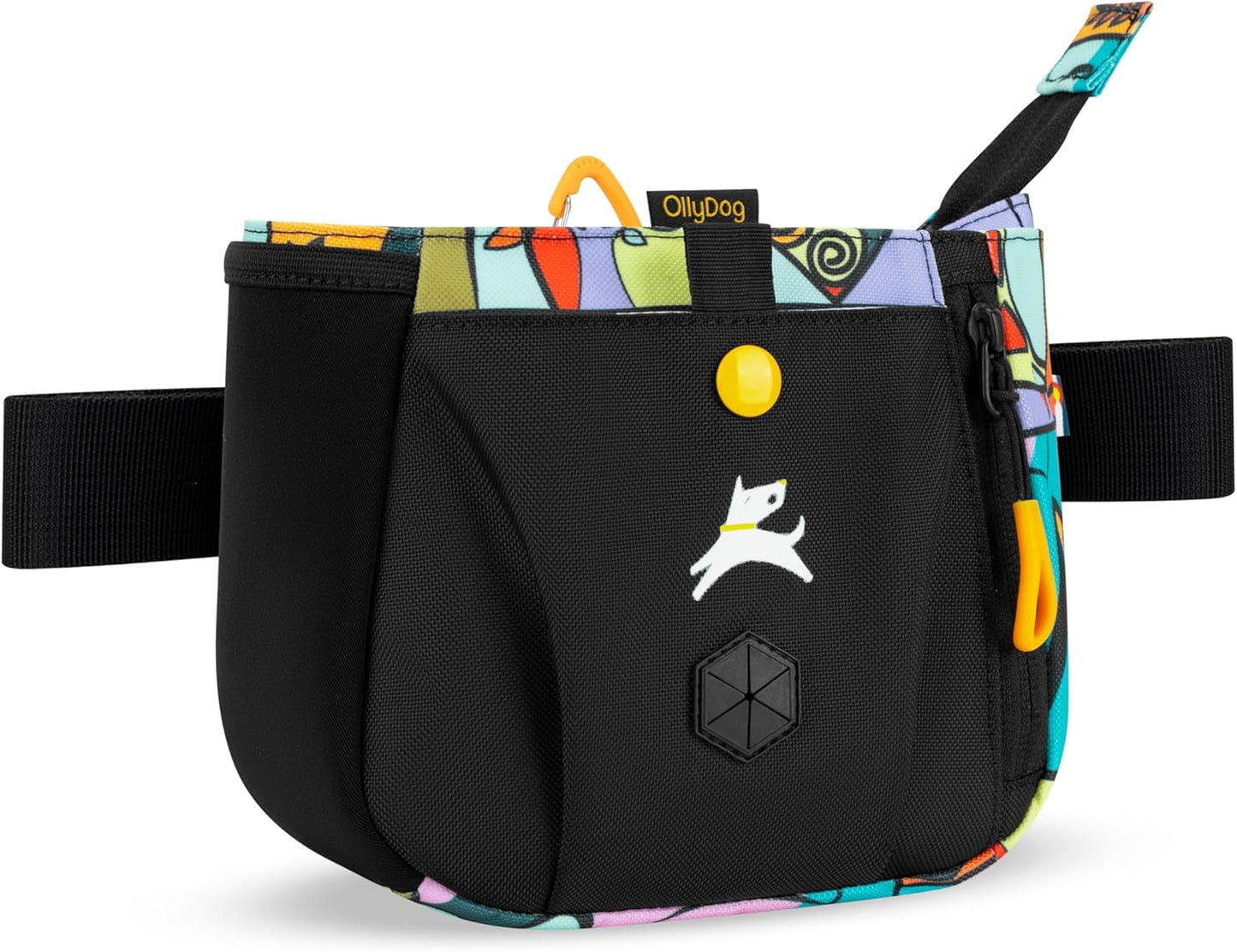 OllyDog Backcountry Day Bag | Hands-Free Dog Training Treat Pouch | Fanny/Hip Pack with Zipper Closure & Built-in Poop Bag Dispenser | Removable Waist Clip (Cloud9)