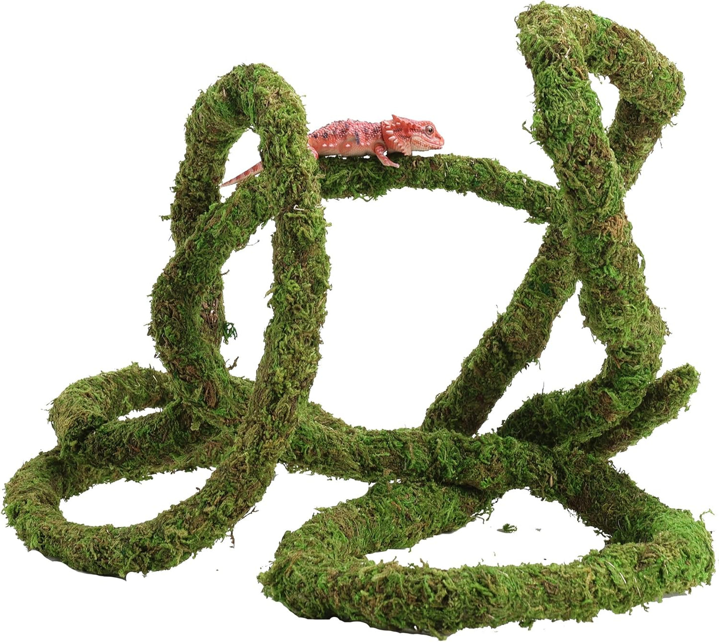 Moss Vine for Reptiles, Bendable Climbing Vines Reptile Tank Accessories, Natural Moss Rope for Leopard Gecko, Lizard, Snake, Chameleon, Frog Terrarium Decor (Jungle Green, 9.8 FT)