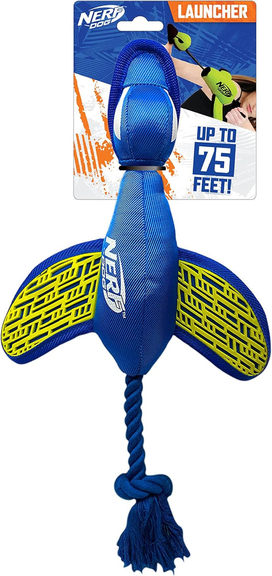 Nerf Dog Large Nylon Launching Duck/Blue/Green