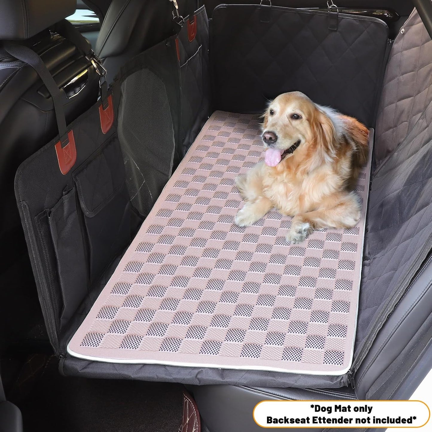 Manificent Non-Slip Pet Bed Mat for Back Seat Extender, Hair Resistant Dog Blanket for Hard Bottom Dog Car Seat Cover, Anti Slip Pet Linner Backseat Cover Blue/Plaid