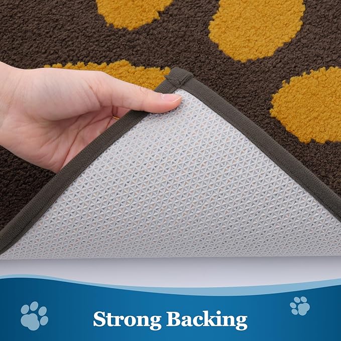 Buganda Dog Door Mat for Muddy Paws, Absorbent Dirt Trapper Washable Indoor Doormats, Non Slip Low-Profile Mud Mat for Dogs, Front Entrance Doormat for Inside Floor (36x24 Inches, Coffee)