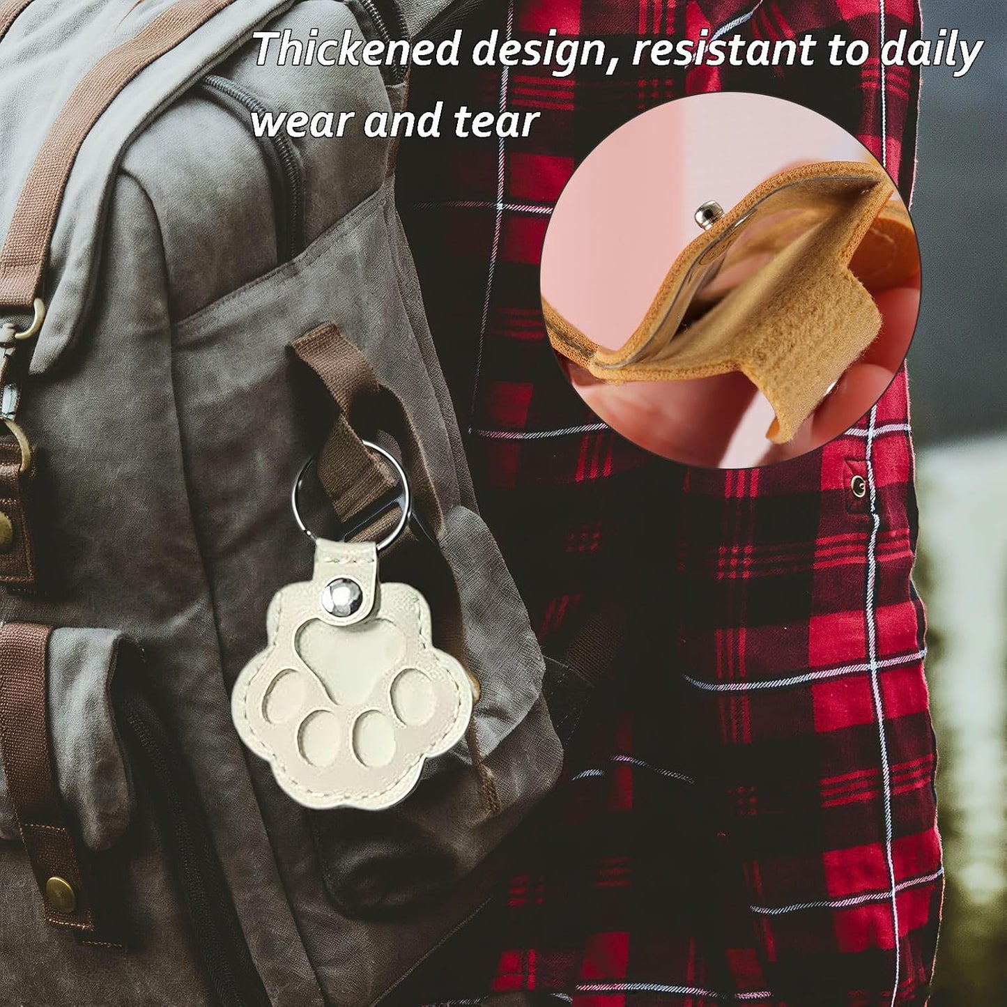 Cat & Dog Hair Keychain - Paw Shaped Leather Memorial Keepsake for Dog Cat Fur Storage, Pet Fur Keepsake Collector with Refillable Capsule (3PCS)