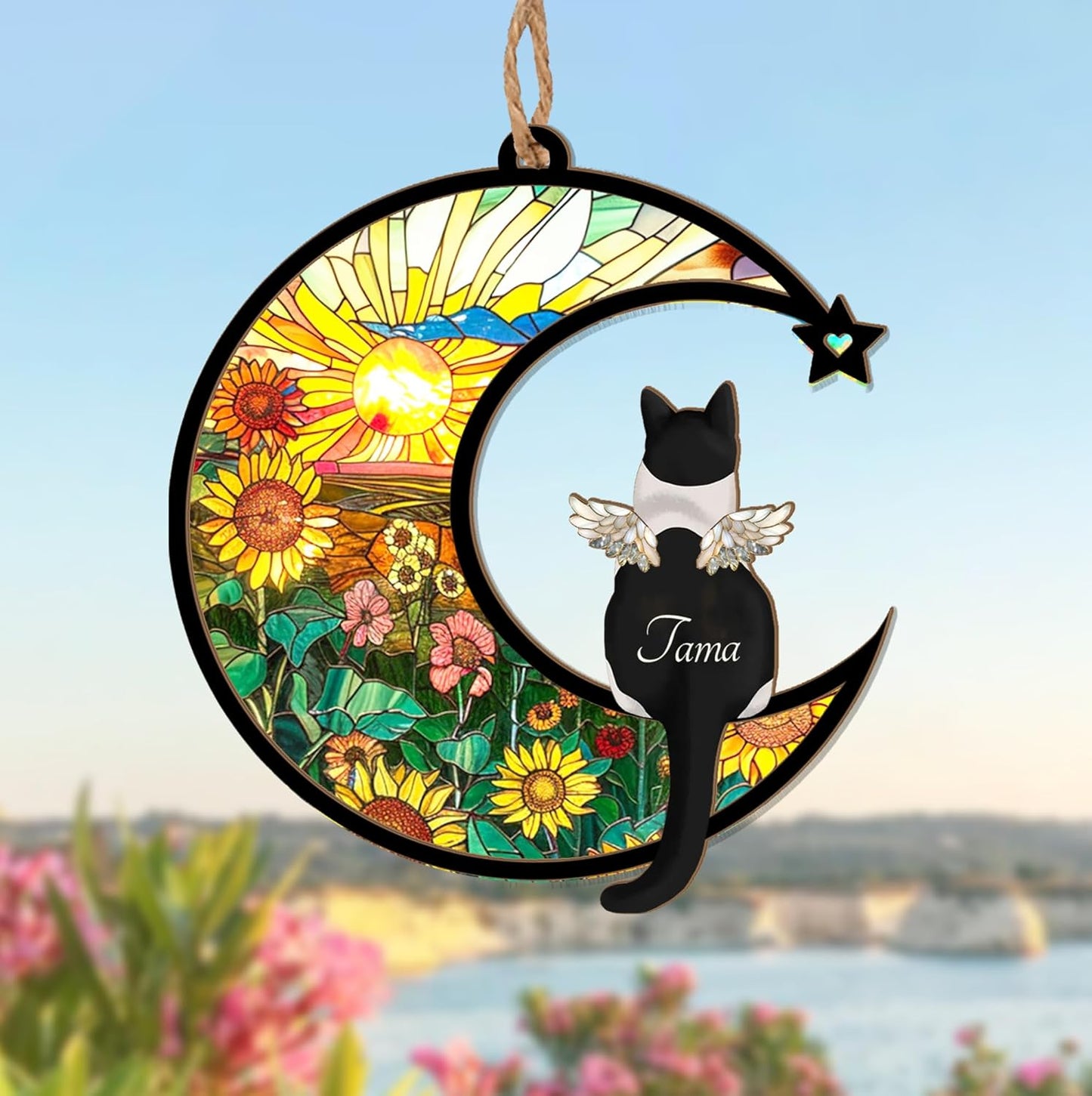 Personalized Cat Memorial Suncatcher – Custom Suncatcher with Name and Breed for Up to 3 Pets, Sympathy Gift for Pet Loss, Memorial Gift for Cat Lovers