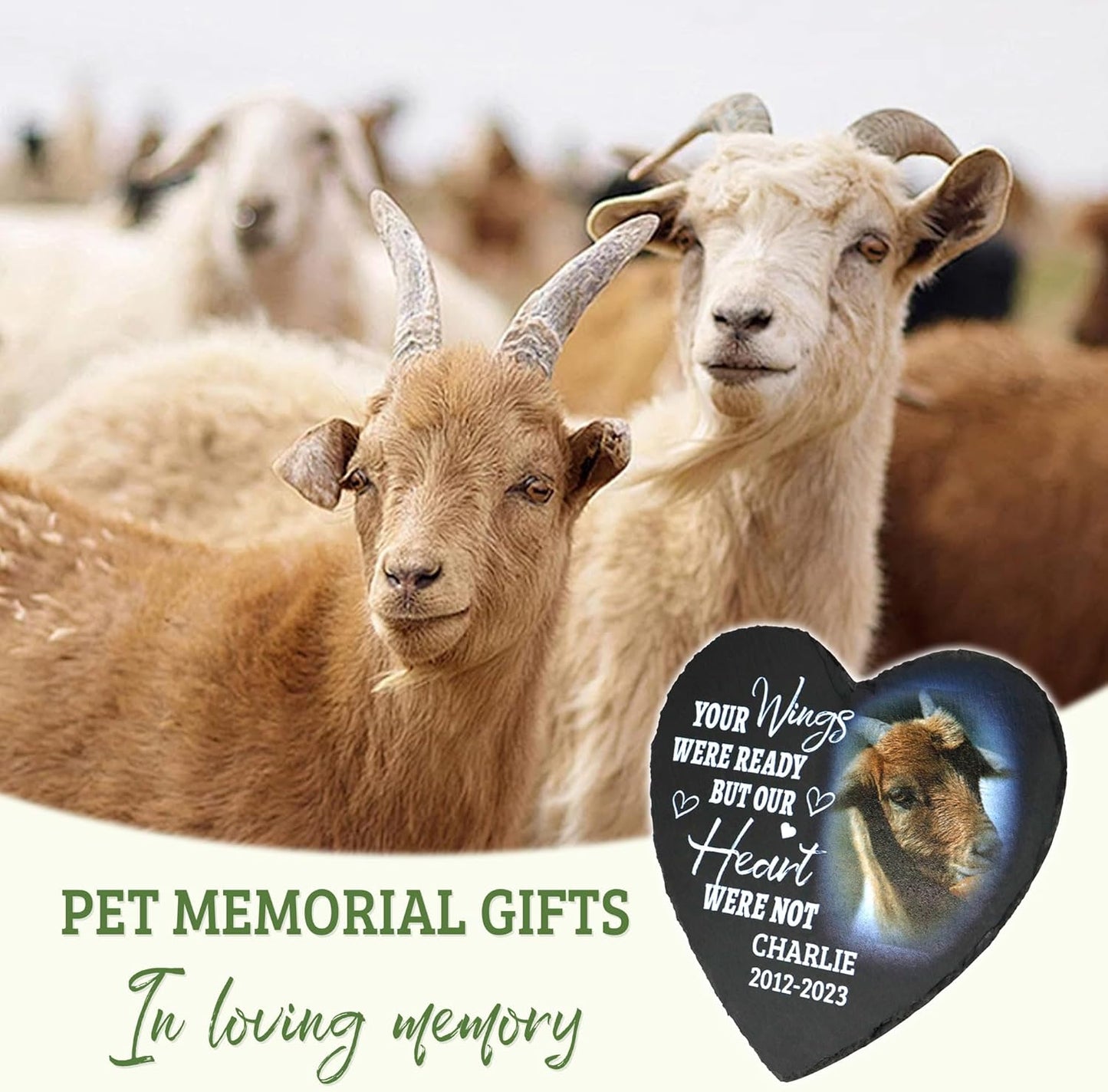 ODB Goat Memorial Stone & Gifts - Cemetery Decorations, Grave Markers for Goat Lovers