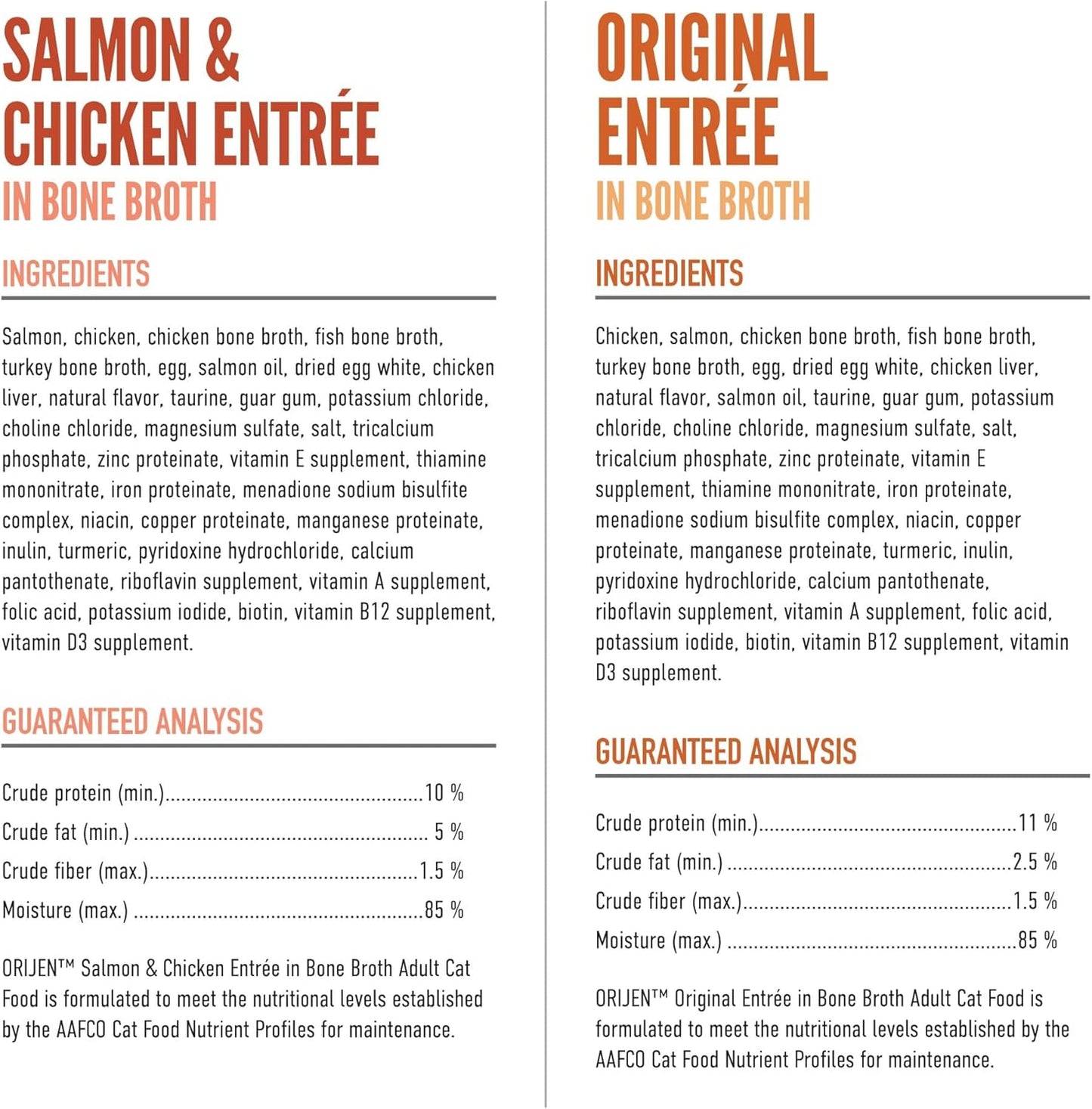 ORIJEN Chunks & Shreds Wet Cat Food Variety Pack: Original + Salmon & Chicken Entrées 3oz Cans (12 Count, 6 of Each)