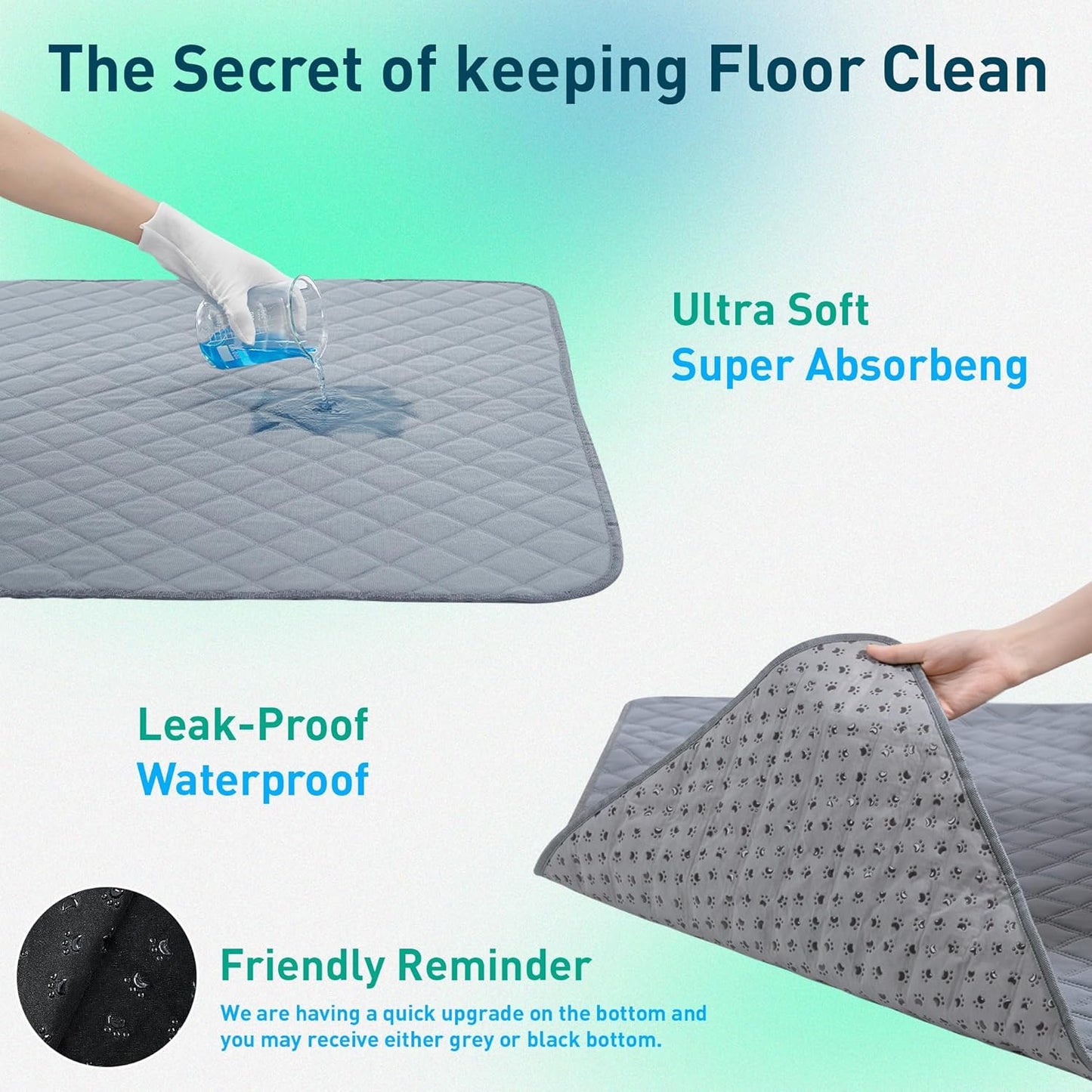 Eterish Reusable Washable Pee Pads for Dogs Extra Large 36'' x 48'' 2 Pack, Absorbent Pet Puppy Dog Training Pads Non-Slip, Waterproof Whelping Potty Pads for Dogs Leak-Proof